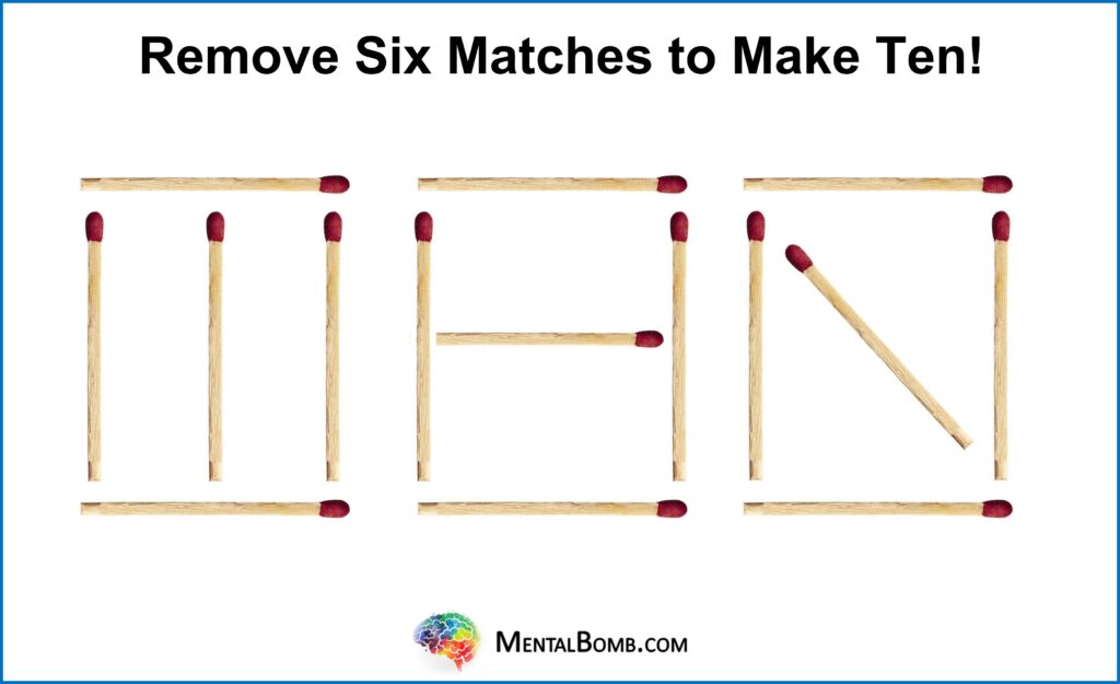 Remove Six Matches to Make Ten